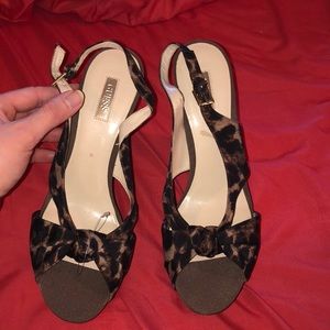 Guess brand leopard print wedges